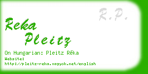 reka pleitz business card
